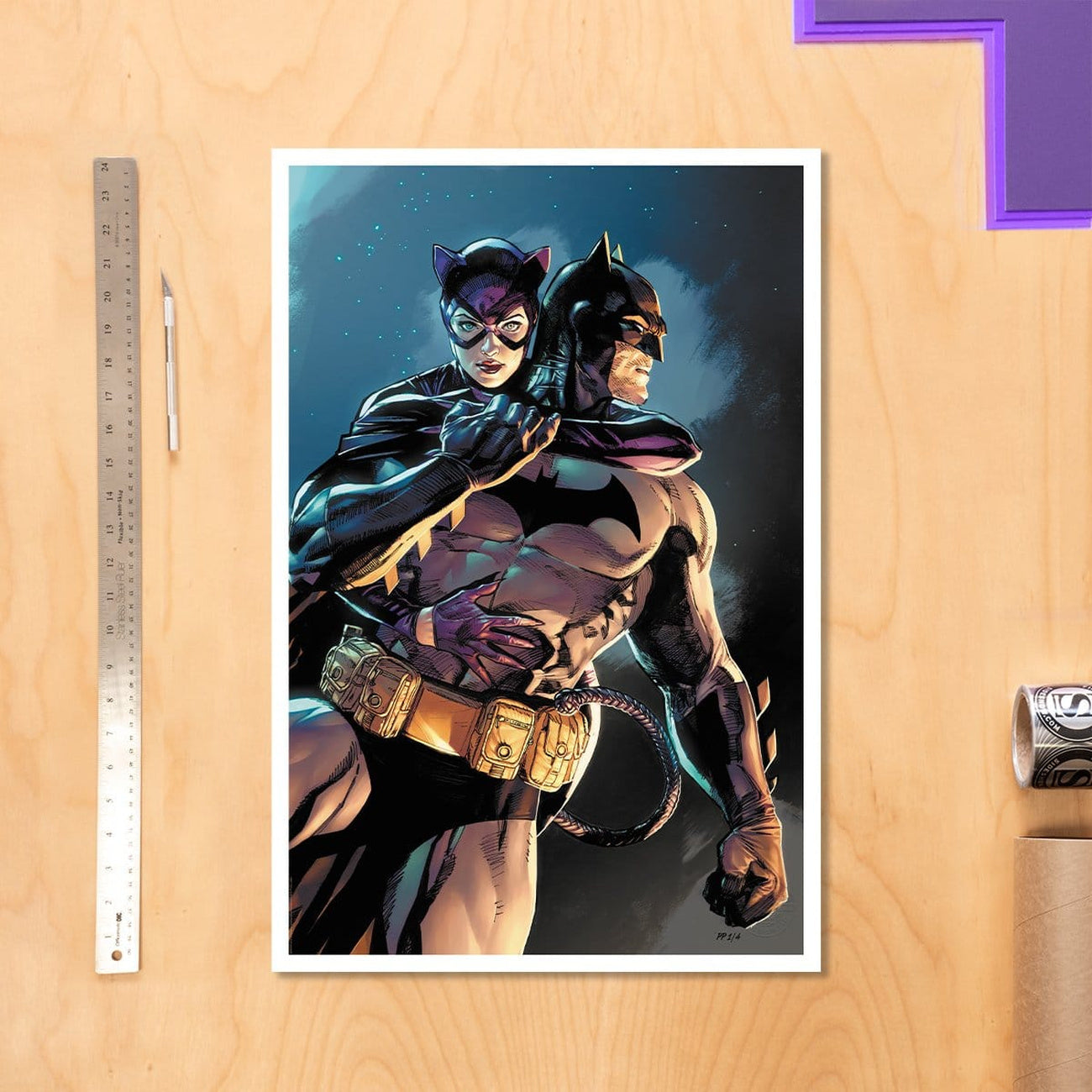 dc-comics-batman-catwoman-kunstdruck-61x41-cm-ungerahmt image 2
