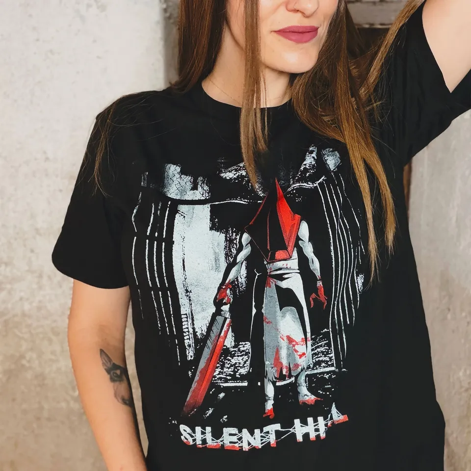 elbenwald-silent-hill-pyramid-head-t-shirt-schwarz-baumwolle image 1