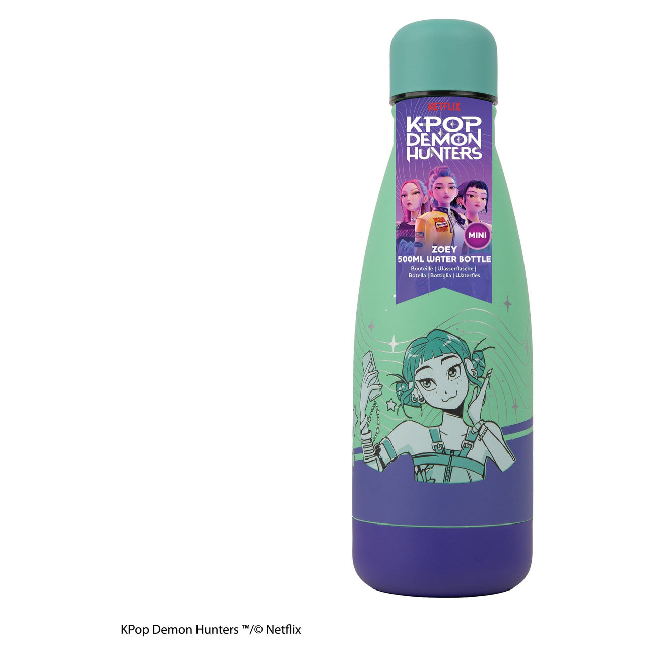 elbenwald-kpop-demon-hunters-mini-trinkflasche-zoey-500-ml-edelstahl image 3