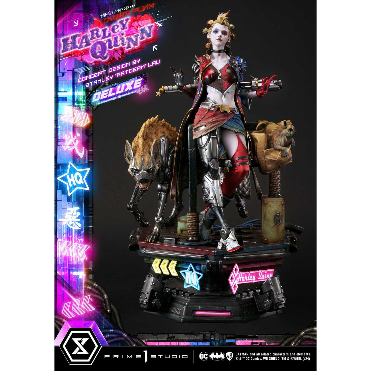 prime-1-batman-harley-quinn-cyberpunk-statue-deluxe-led image 8