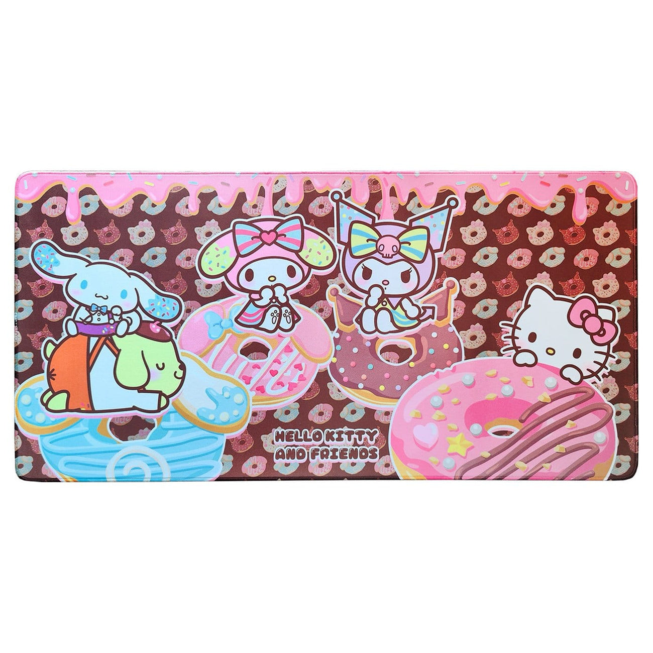 sanrio-pink-black-party-xxl-mousepad-hello-kitty-donuts image 1