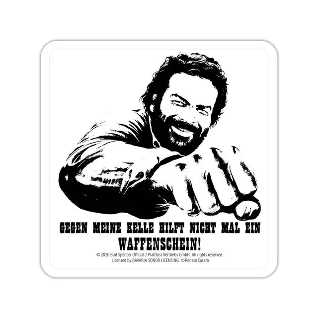 bud-spencer-kelle-bierdeckel-blech-10-x-10-cm-untersetzer image 1