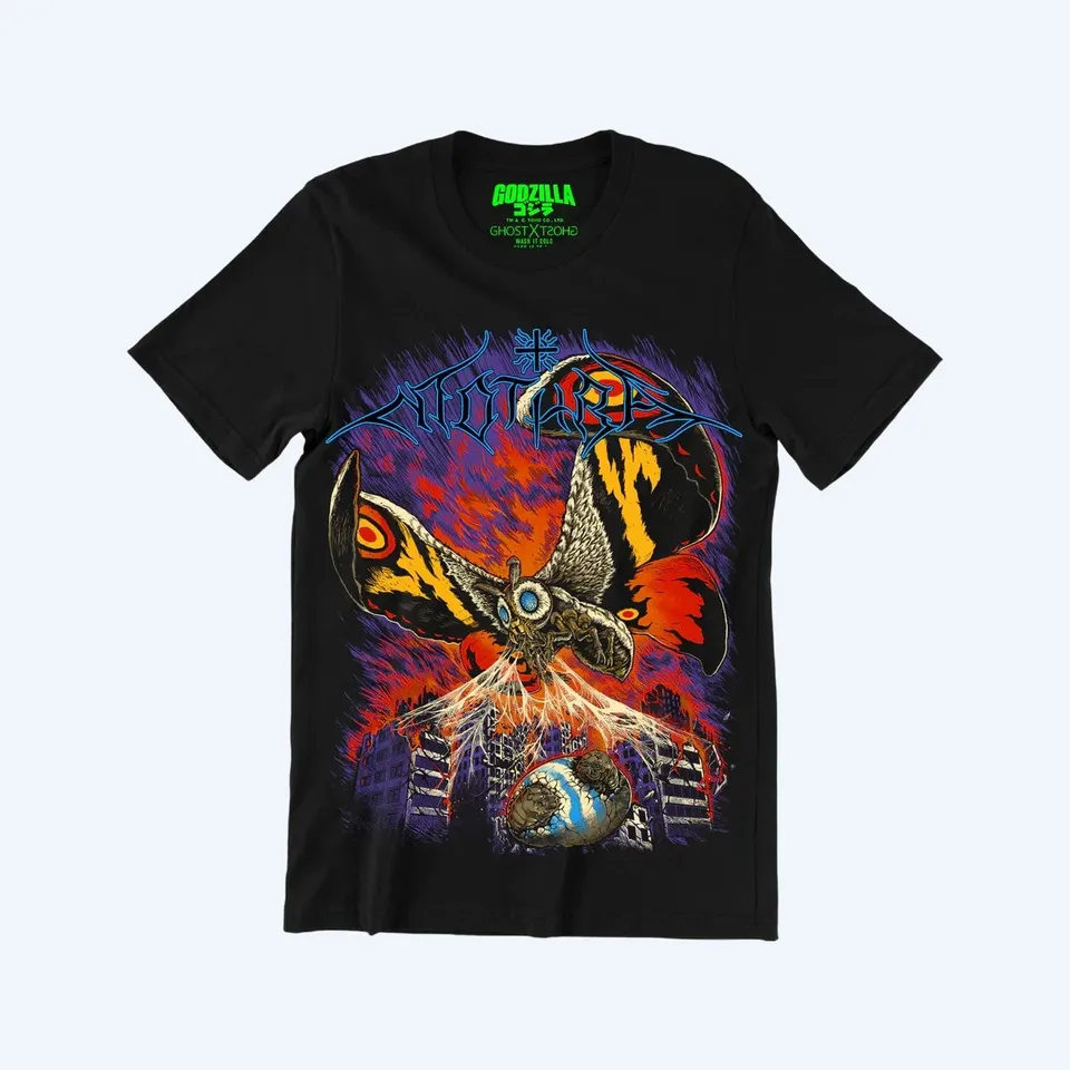 godzilla-mothra-metalcropolis-t-shirt-schwarz-baumwolle image 1