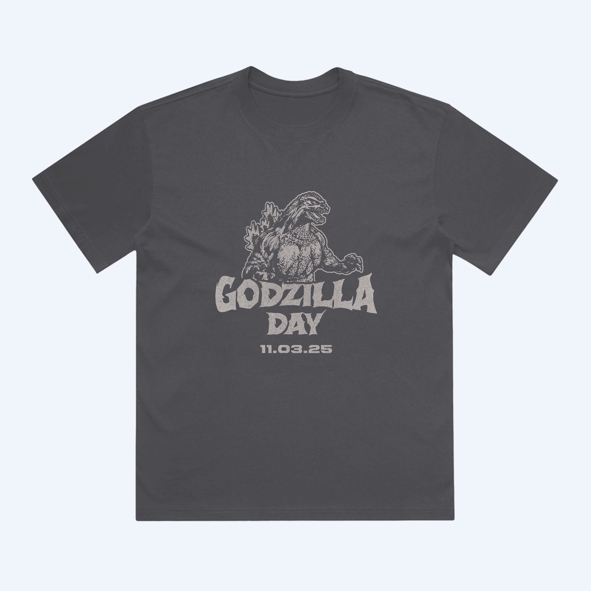 godzilla-day-2025-t-shirt-graphit-schwarz-baumwolle-vintage image 1