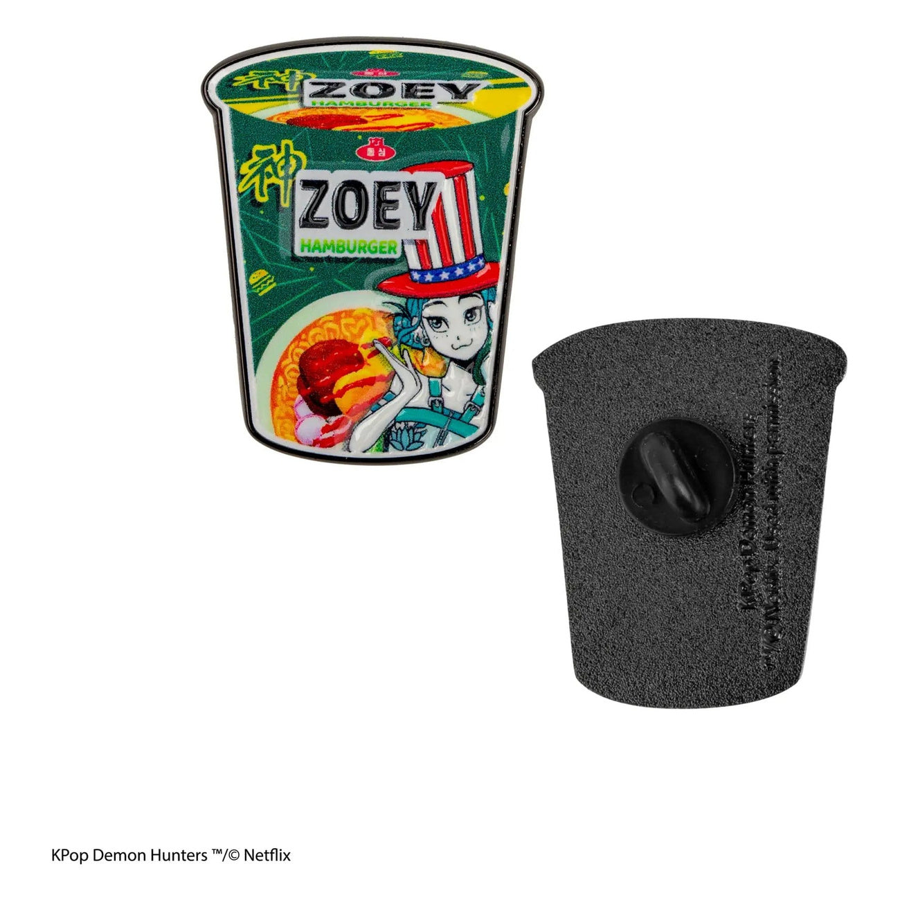 elbenwald-kpop-demon-hunters-zoey-pin-hamburger-noodles-anstecker image 2