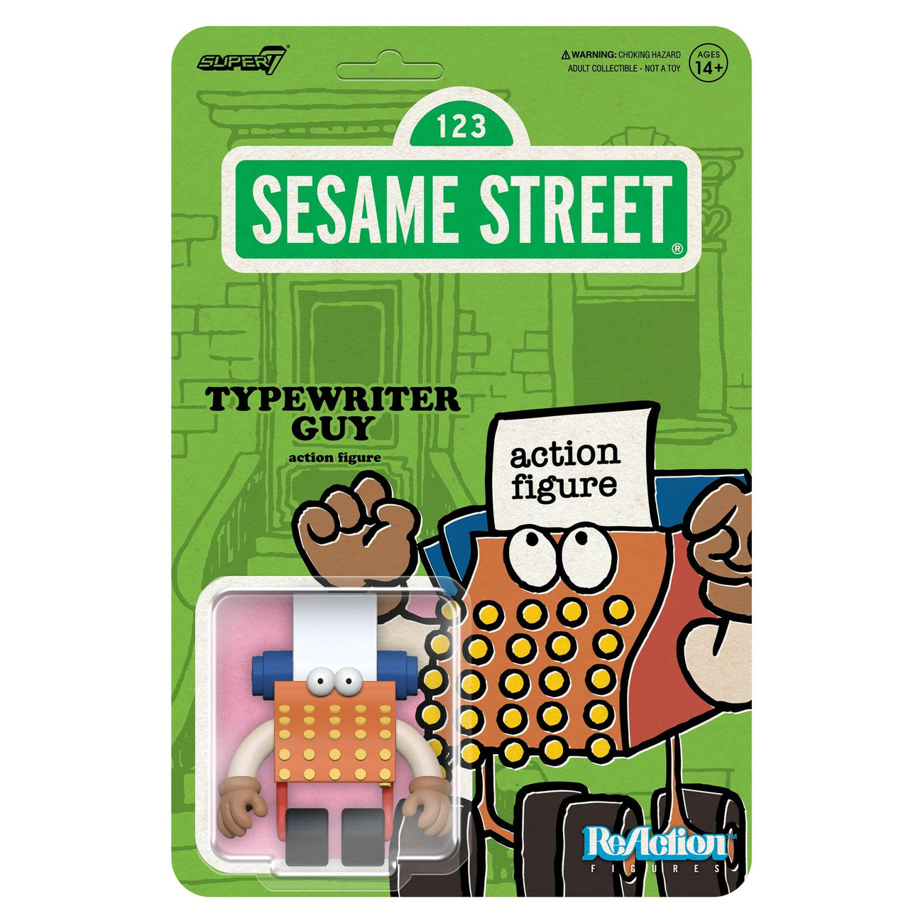 sesamstra-e-reaction-typewriter-guy-actionfigur-wave-06-super7 image 2