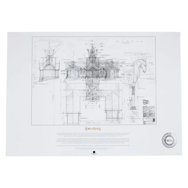 herr-der-ringe-bauplan-kunstdruck-stable-of-edoras-poster image 1