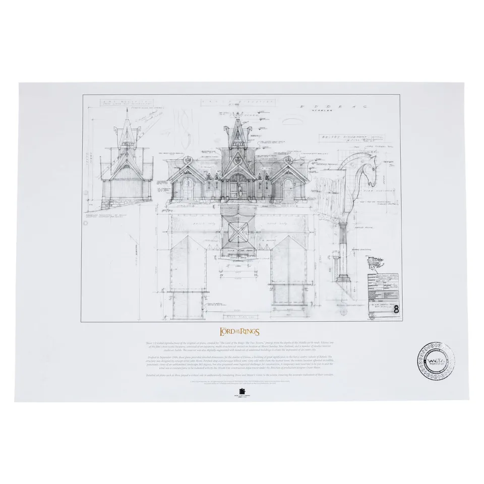 herr-der-ringe-bauplan-kunstdruck-stable-of-edoras-poster image 1