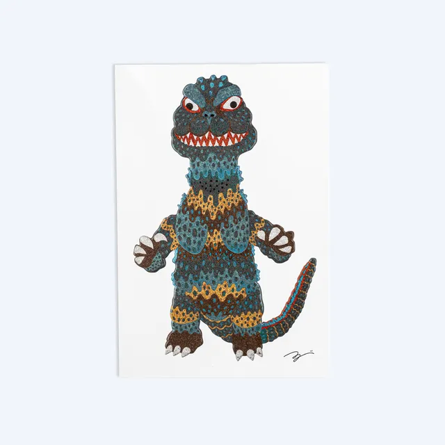 godzilla-the-art-kotaro-abe-postkarte-papier-10x14cm image 1