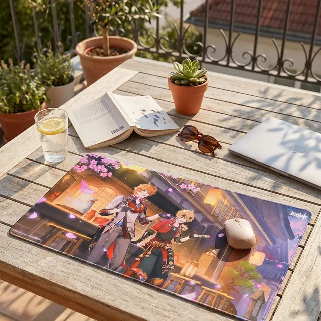 genshin-impact-into-perilous-labyrinth-mousepad-xxl-tartaglia-thoma image 1