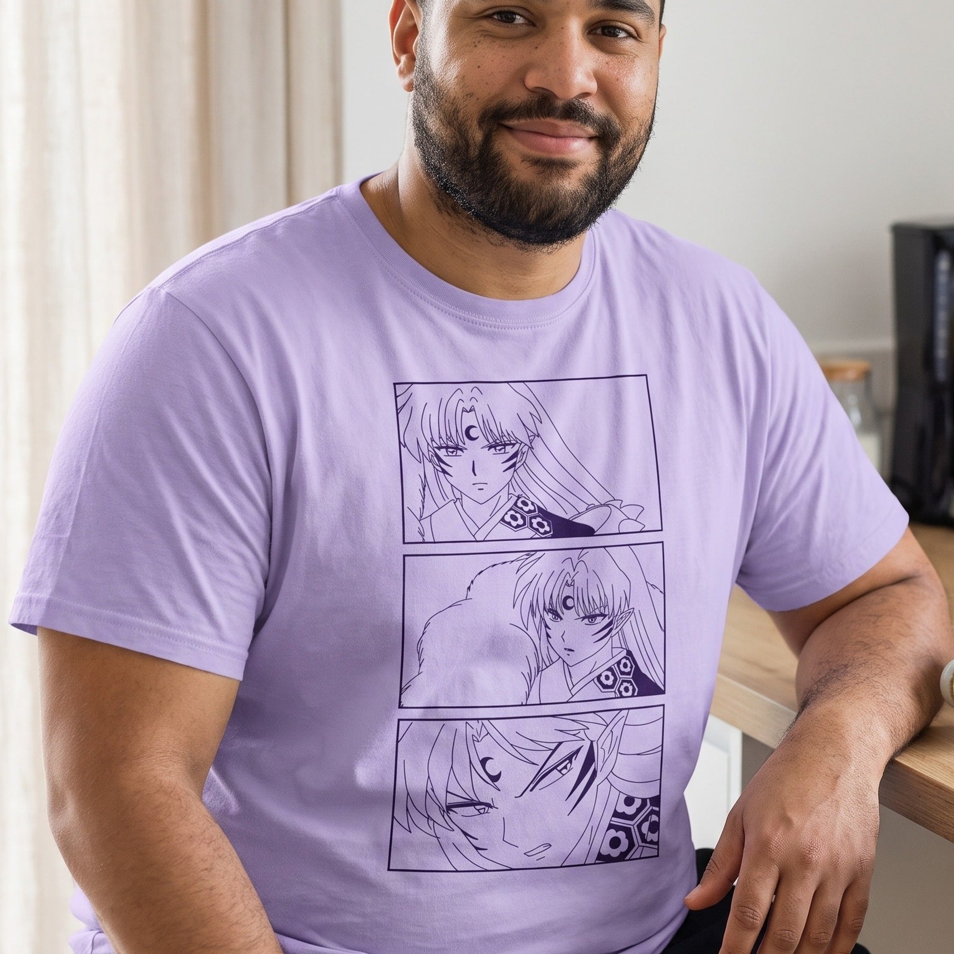 inuyasha-sesshomaru-t-shirt-baumwolle-anime-motiv image 3