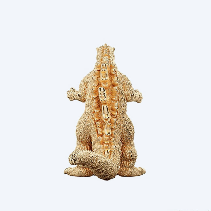 godzilla-1954-minifigur-gold-18k-gelbgold-limitiert-holzbox image 4