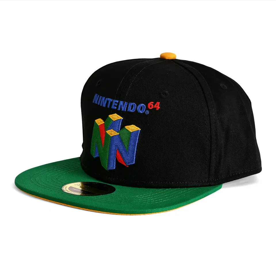 nintendo-n64-logo-snapback-cap-schwarz image 1