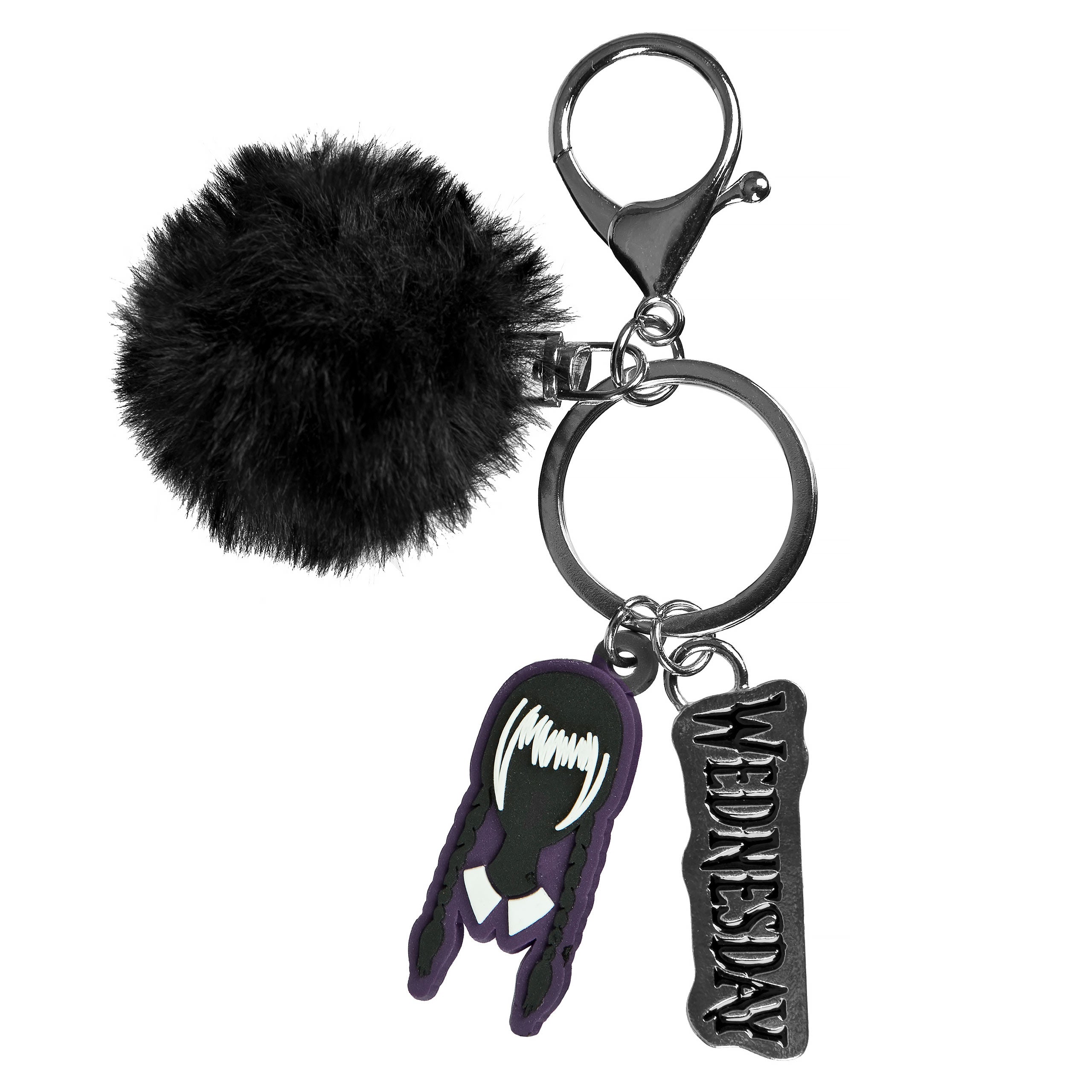 wednesday-schl-sselanh-nger-mit-pom-pom-schwarz-silber image 2