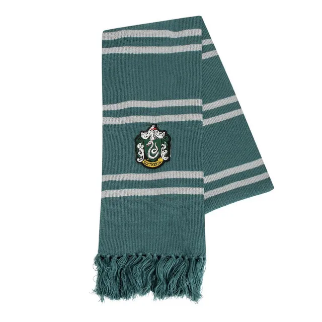 harry-potter-slytherin-schal-165-cm-gr-n-silber-hauswappen image 1