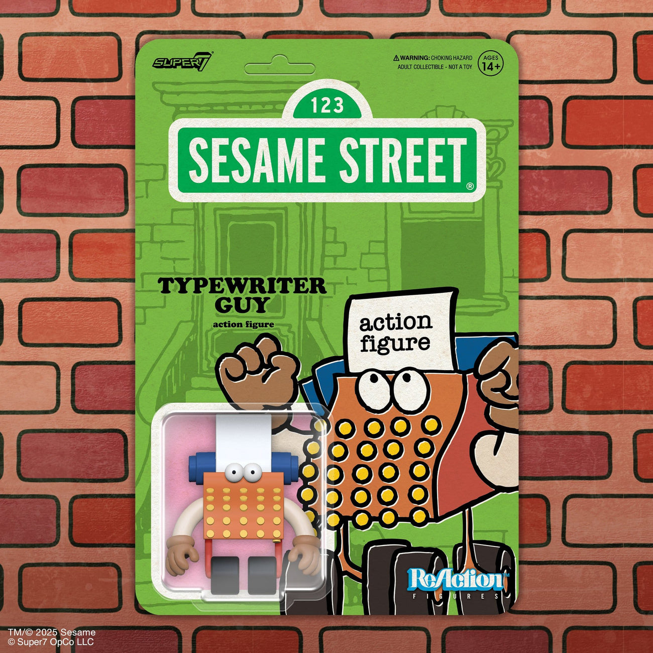 sesamstra-e-reaction-typewriter-guy-actionfigur-wave-06-super7 image 4