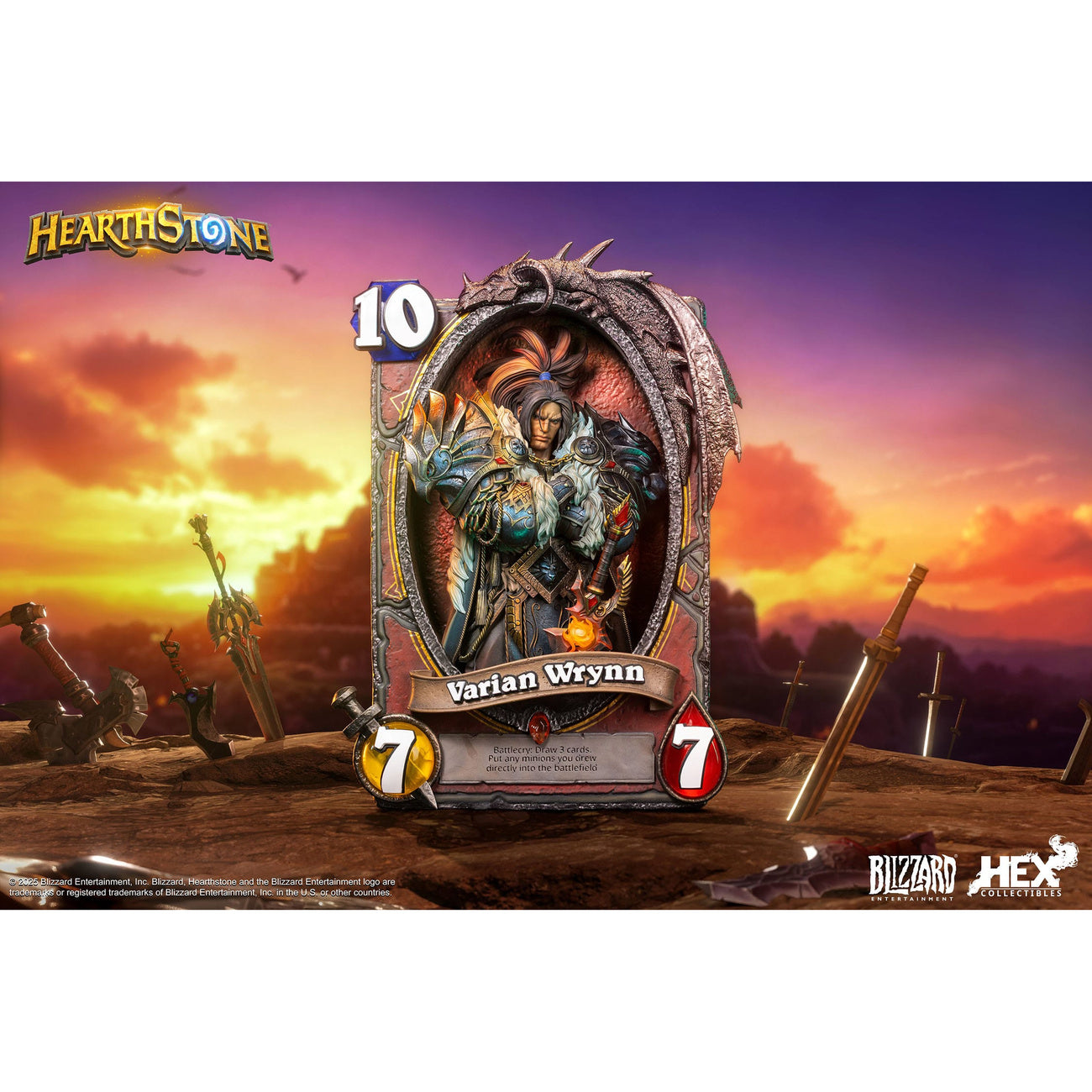 elbenwald-hearthstone-3d-art-frame-statue-varian-wrynn-31-cm image 2