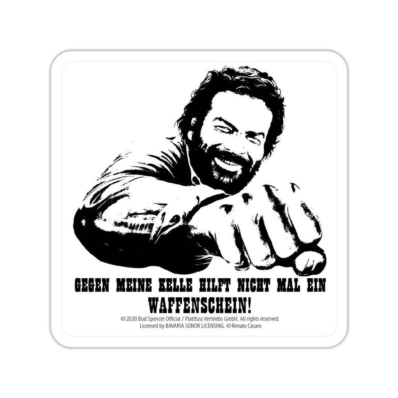bud-spencer-kelle-bierdeckel-blech-10-x-10-cm-untersetzer image 1