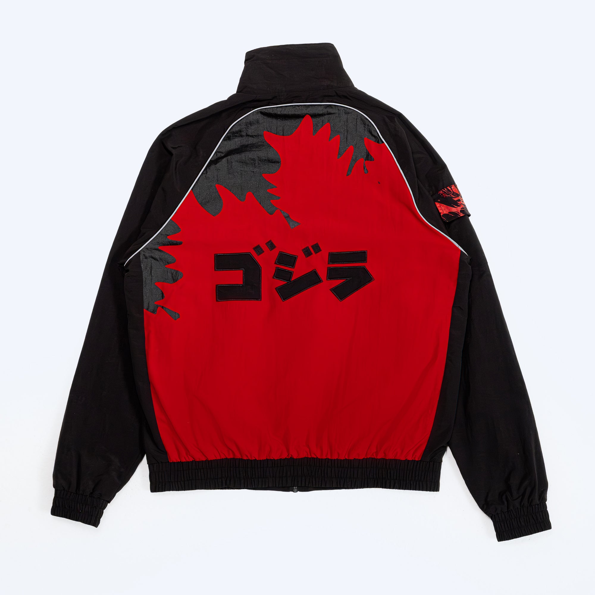 godzilla-essential-track-jacket-trainingsjacke-rot-schwarz-nylon image 2
