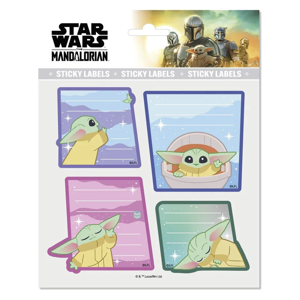 elbenwald-star-wars-mandalorian-grogu-etiketten-selbstklebend-8er image 1