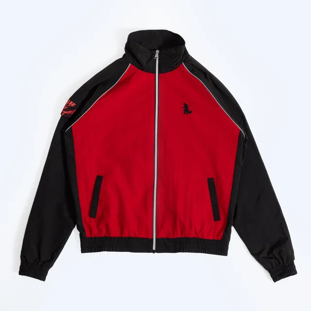 godzilla-essential-track-jacket-trainingsjacke-rot-schwarz-nylon image 1