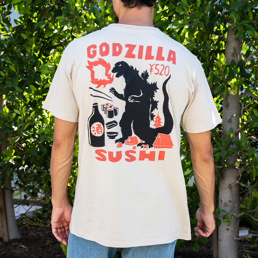 godzilla-sushi-block-print-t-shirt-beige-baumwolle image 2