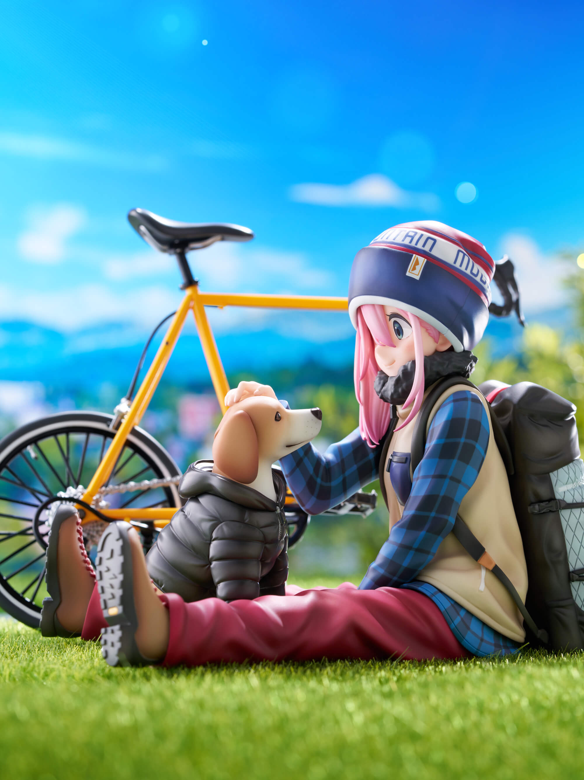 furyu-f-nex-nadeshiko-1-7-figur-rennrad-mit-hund image 2