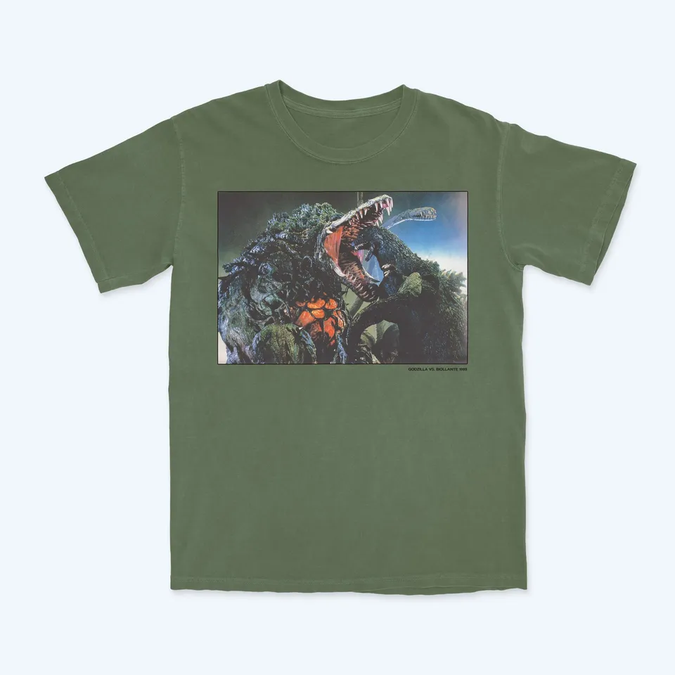 godzilla-apparel-vs-biollante-fight-t-shirt-gr-n-baumwolle image 1