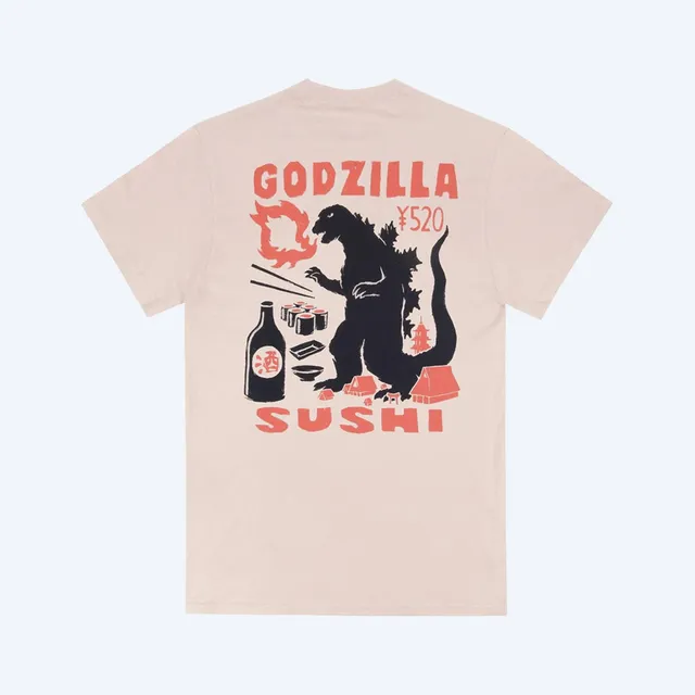 godzilla-sushi-block-print-t-shirt-beige-baumwolle image 1