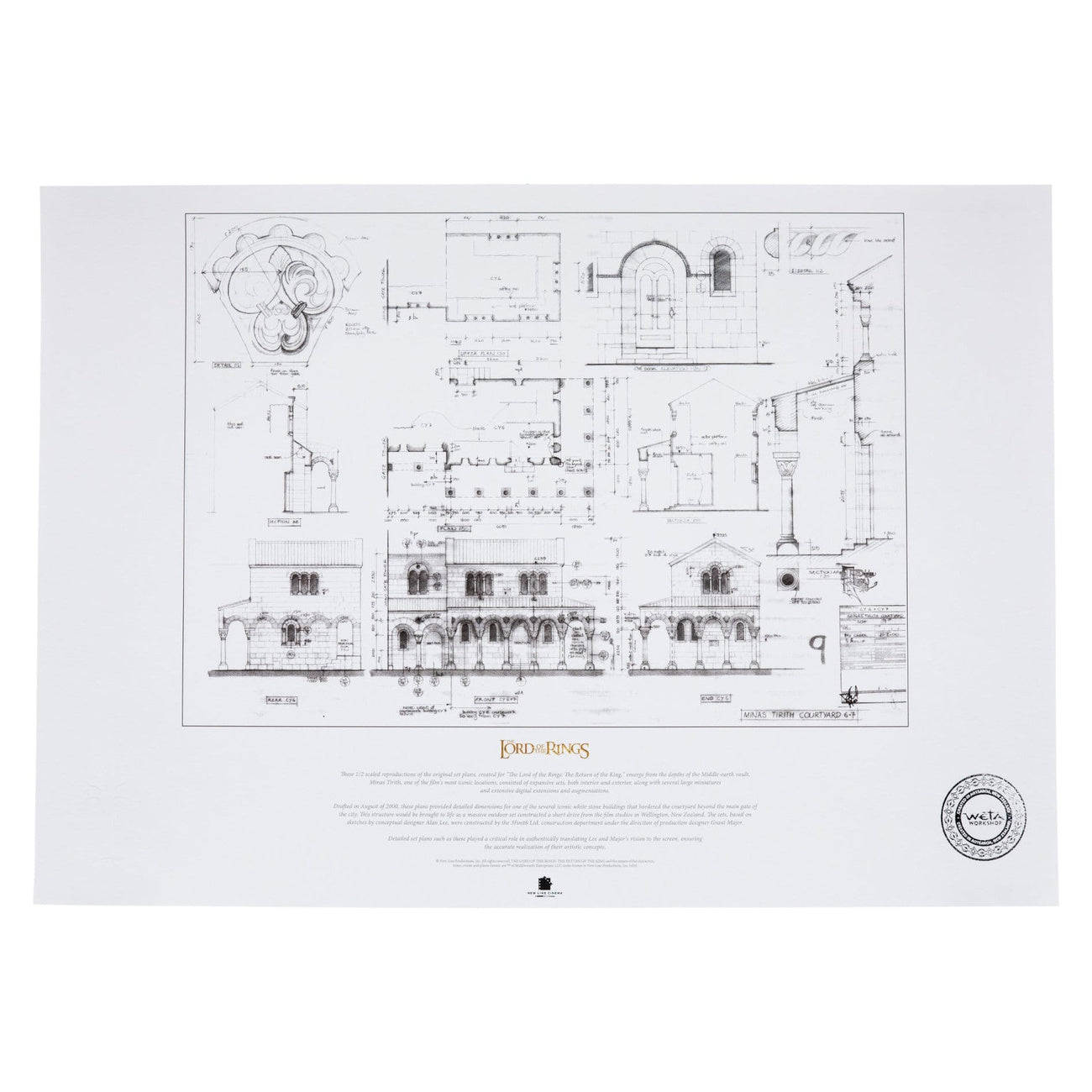 herr-der-ringe-bauplan-kunstdruck-courtyard-of-minas-59x42 image 1