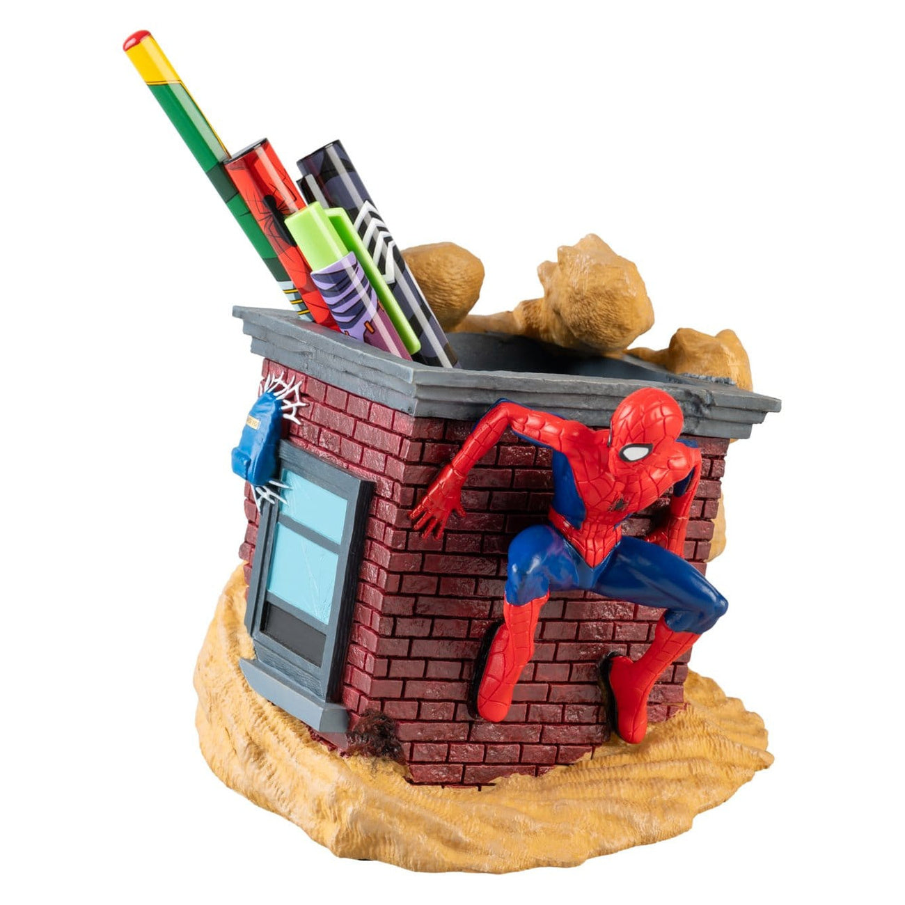 marvel-spider-man-stiftehalter-harz-mit-schreibwaren-set image 1