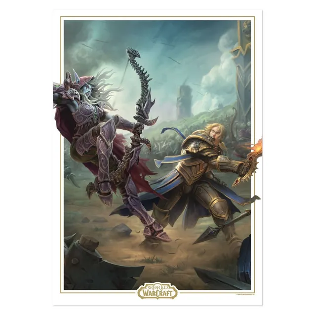 world-of-warcraft-sylvanas-vs-anduin-kunstdruck-a3 image 1