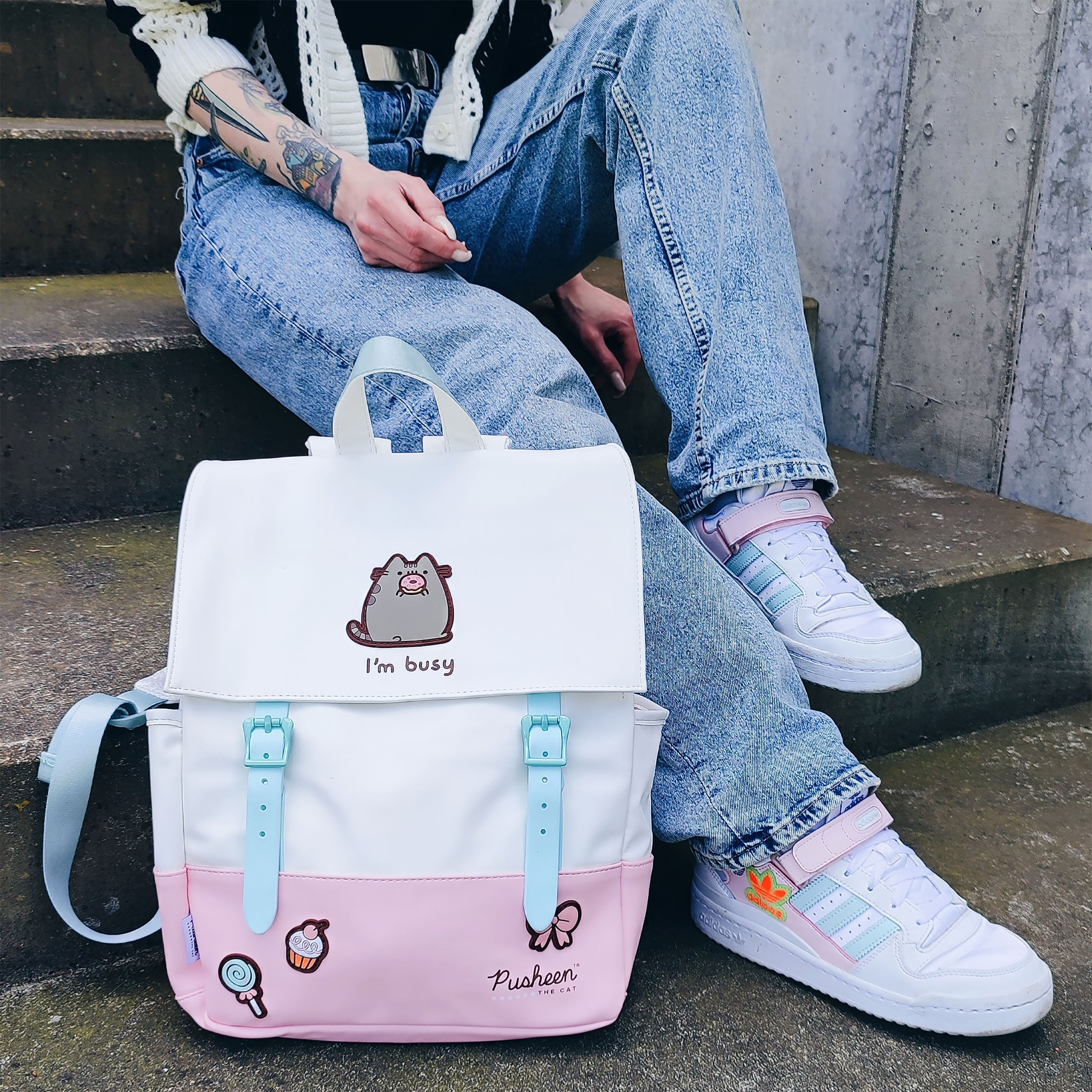 pusheen-i-m-busy-rucksack-katzen-backpack-mit-print image 3