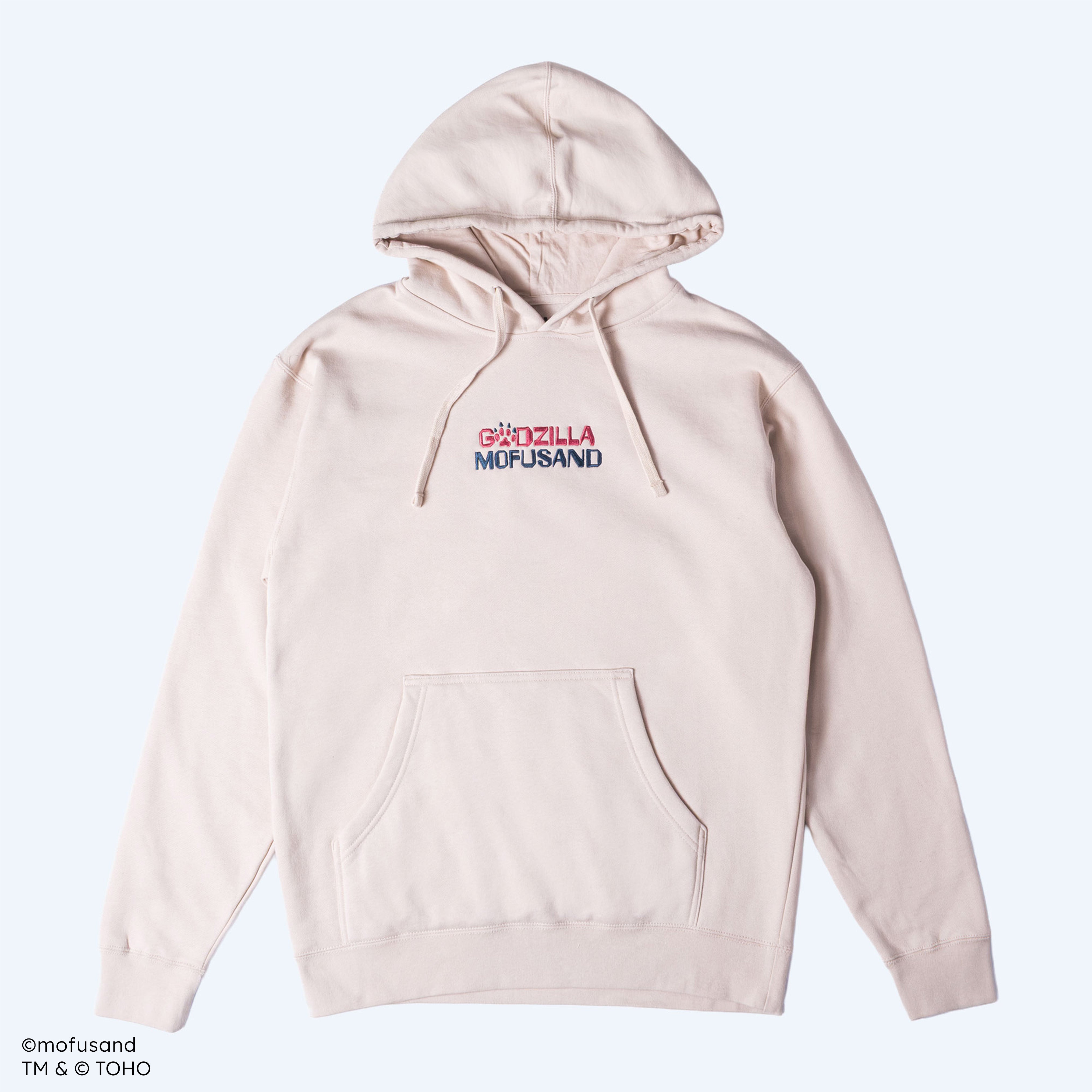 godzilla-mofusand-hoodie-creme-stickerei-baumwolle image 1