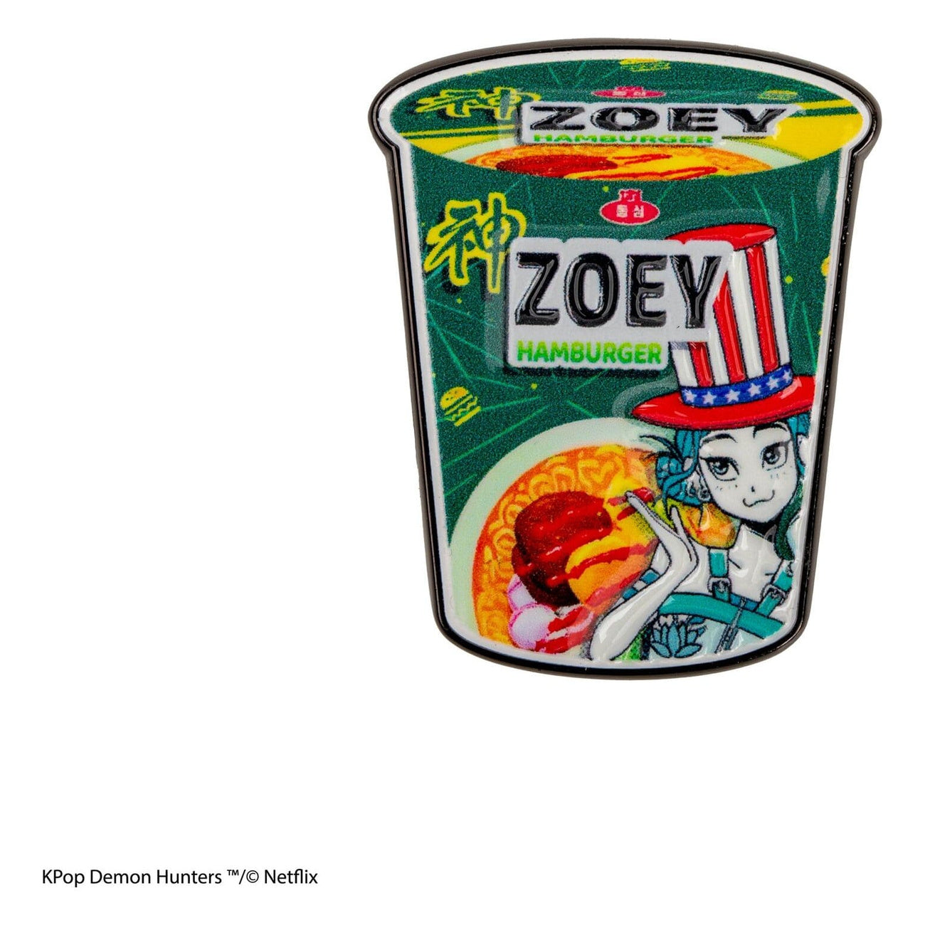 elbenwald-kpop-demon-hunters-zoey-pin-hamburger-noodles-anstecker image 1
