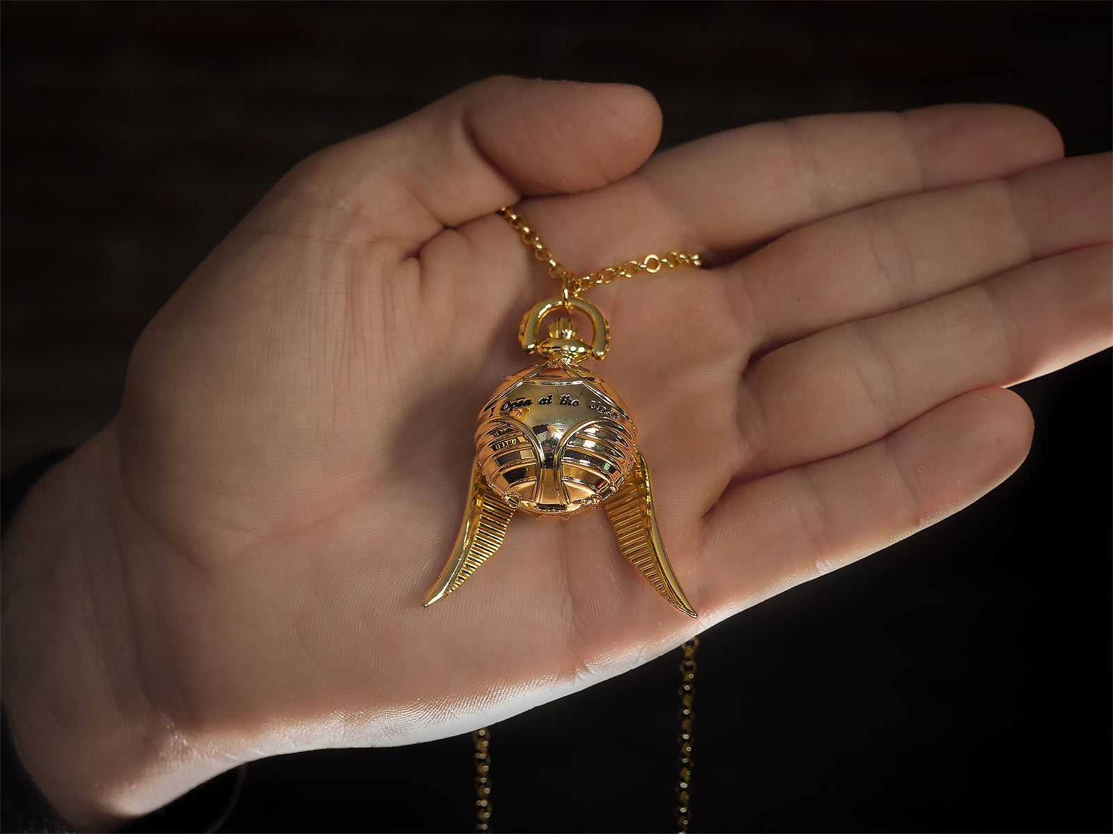 elbenwald-harry-potter-goldener-schnatz-kette-uhr-66-cm image 3