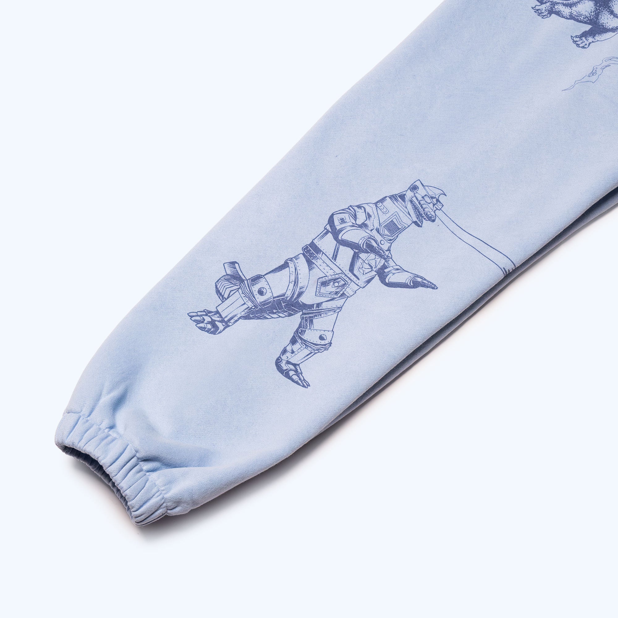 godzilla-kaiju-print-sweatpants-jogginghose-blau-baumwolle image 6