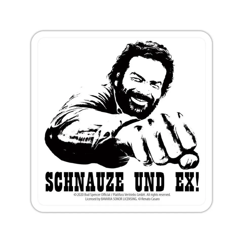 bud-spencer-schnauze-und-ex-bierdeckel-blech-10x10-cm image 1