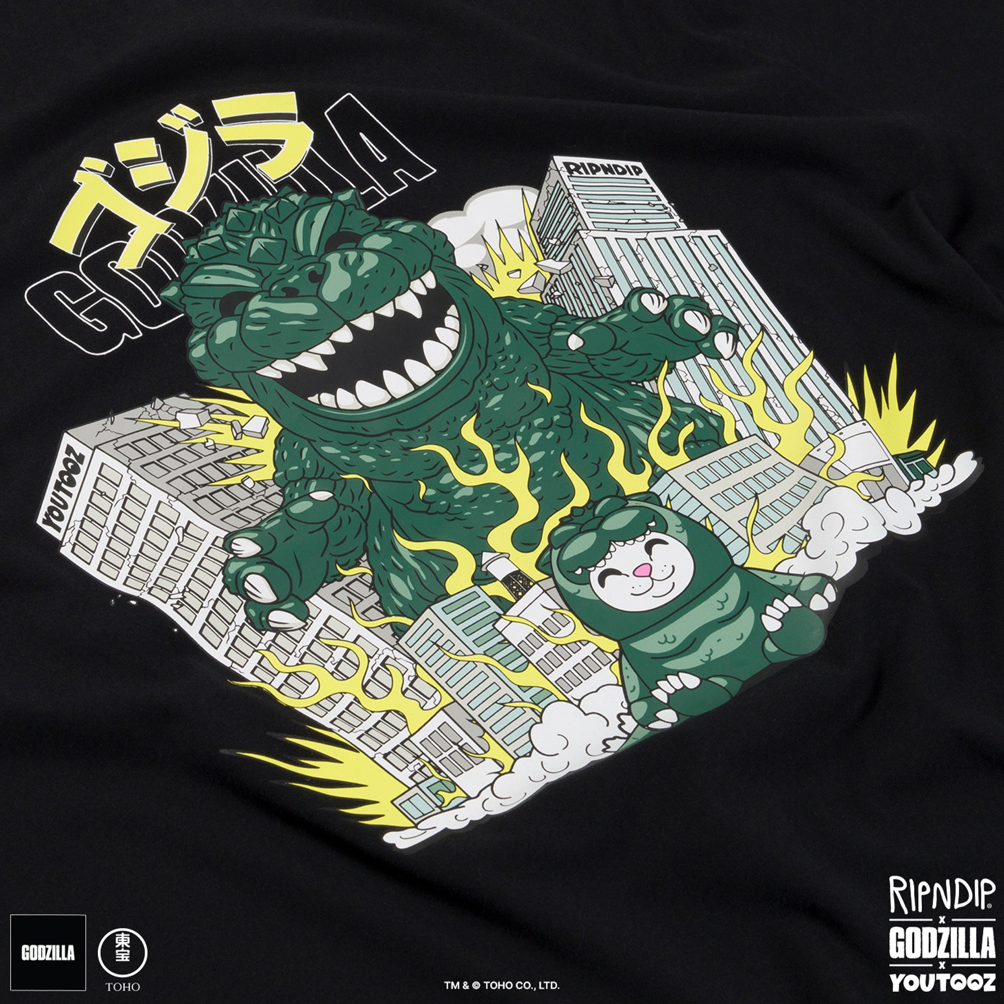 godzilla-apparel-youtooz-x-ripndip-tee-schwarz-nermal image 4
