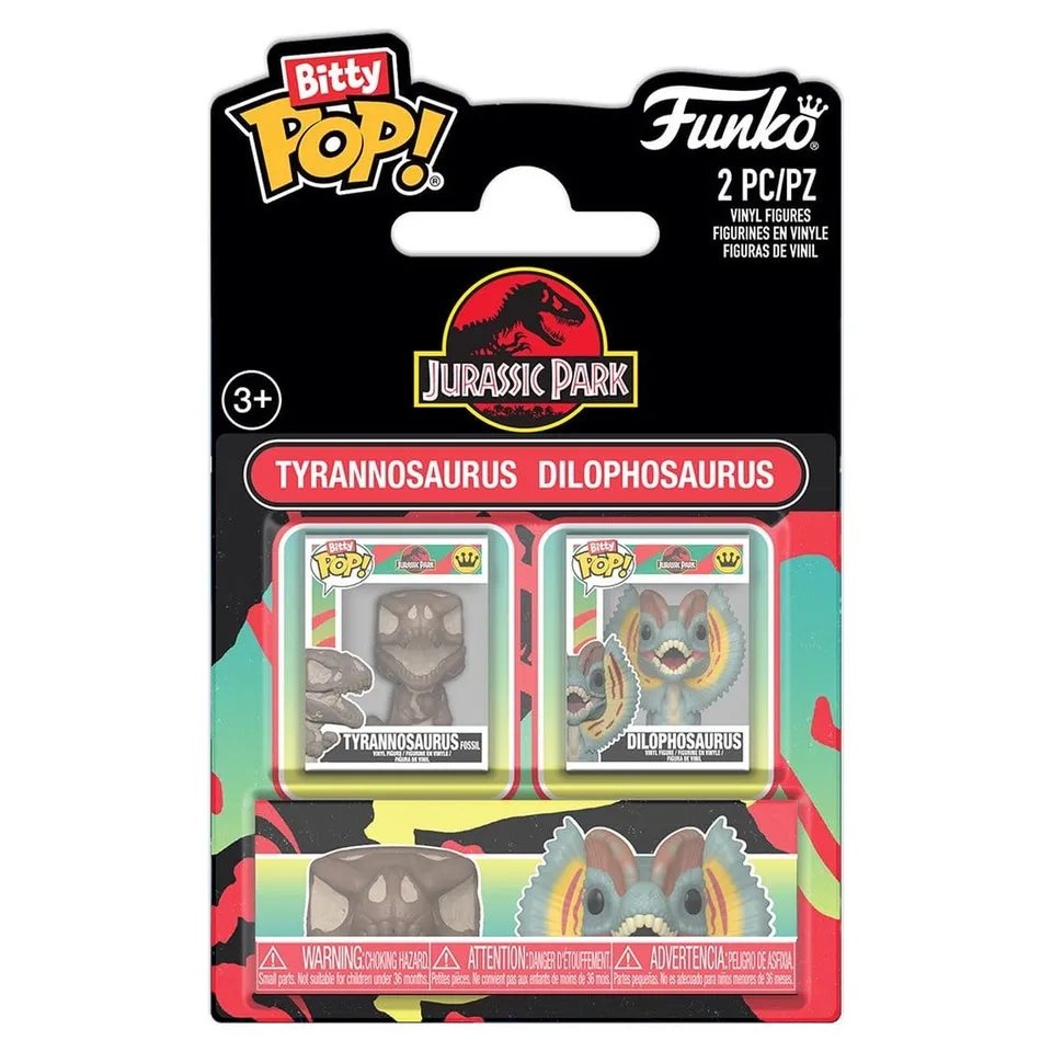 funko-bitty-pop-jurassic-park-2er-pack-figuren-t-rex-dilophosaurus image 1