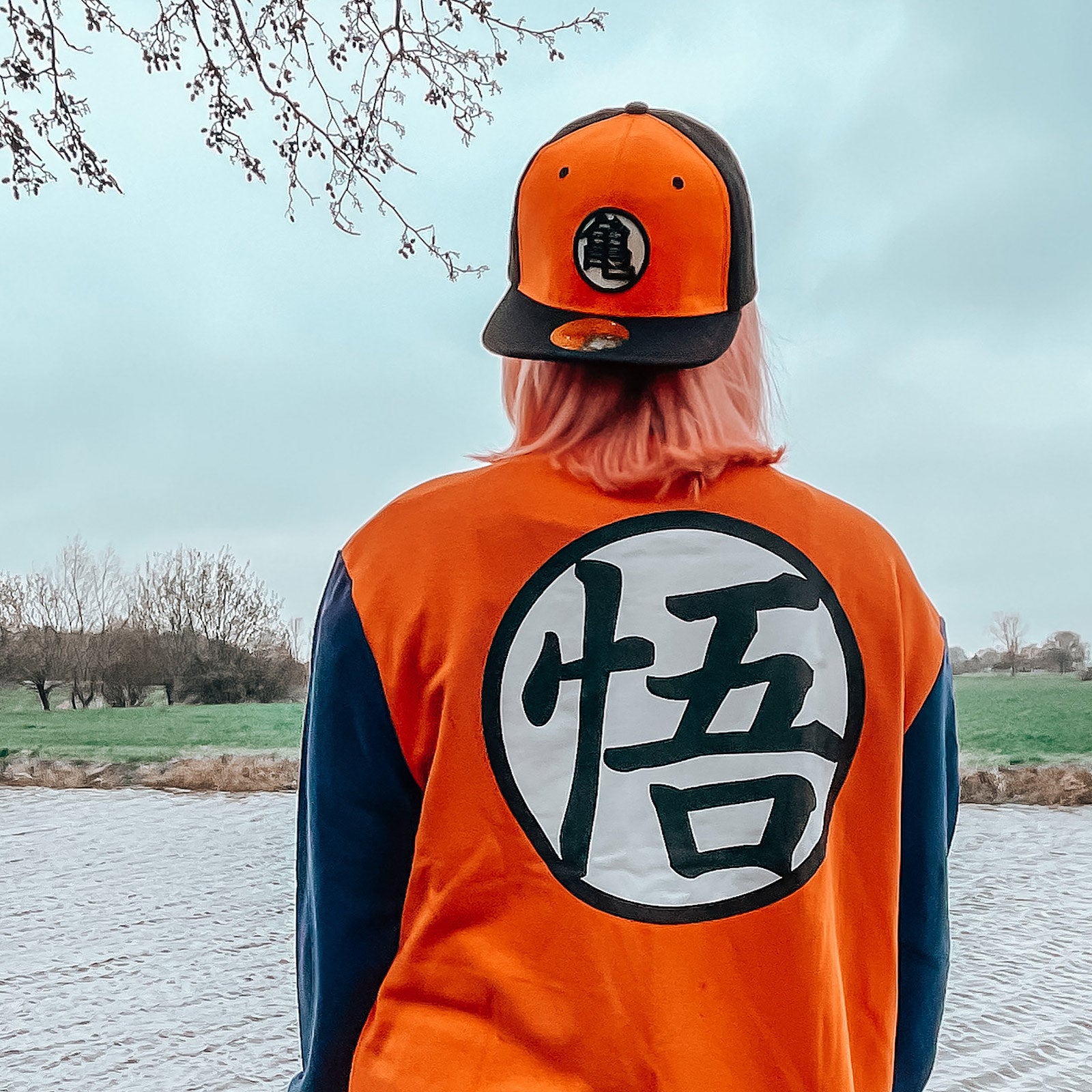elbenwald-dragon-ball-kame-symbol-basecap-schwarz-orange image 4