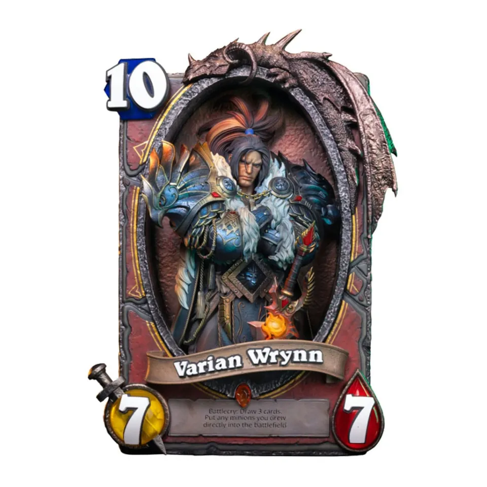 elbenwald-hearthstone-3d-art-frame-statue-varian-wrynn-31-cm image 1