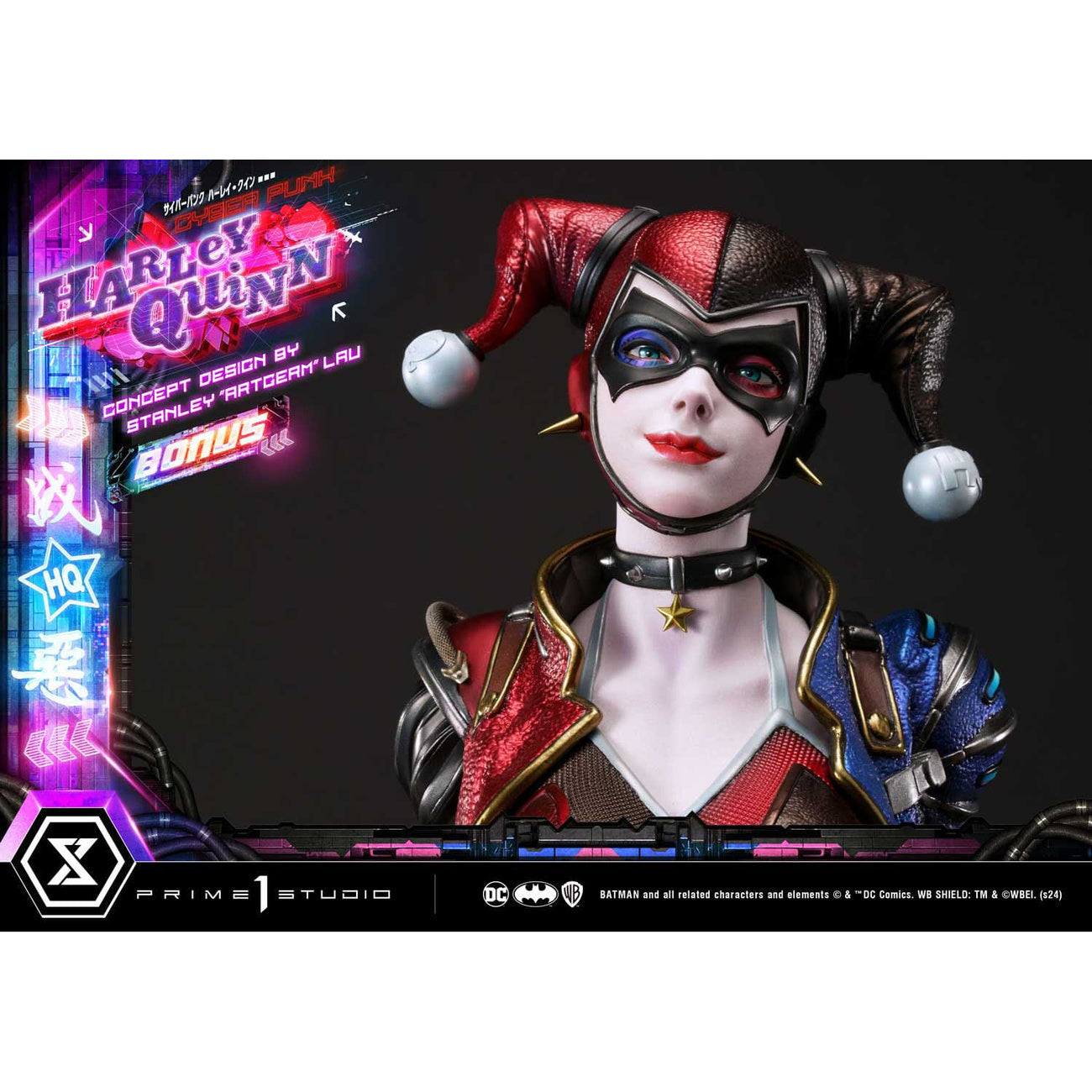 prime-1-batman-harley-quinn-cyberpunk-statue-deluxe-led image 2