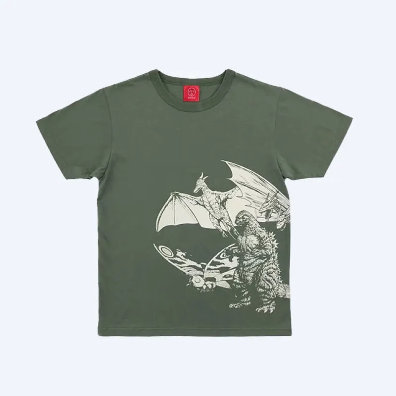 godzilla-ojico-glow-monsters-t-shirt-olive-gr-l-baumwolle image 1