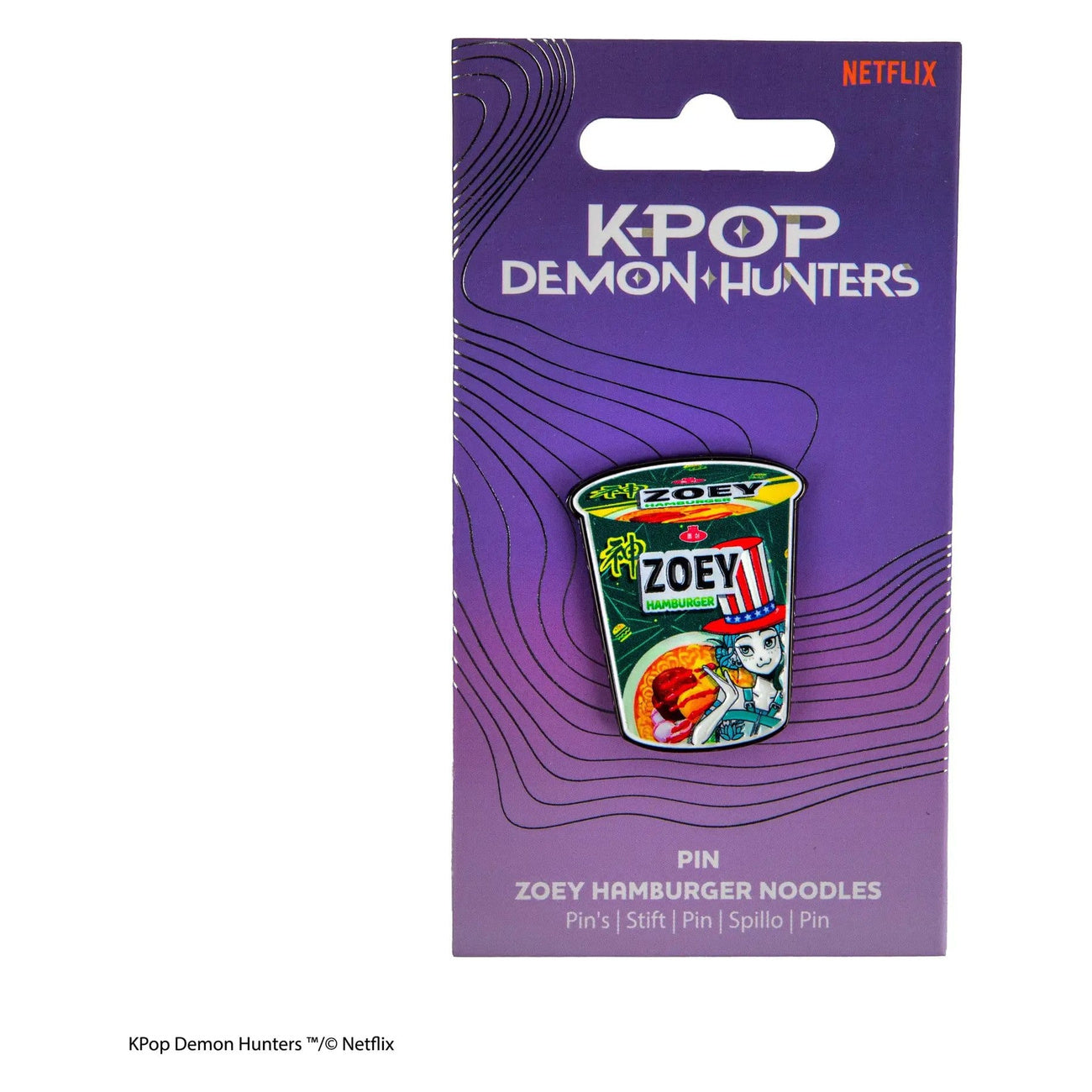 elbenwald-kpop-demon-hunters-zoey-pin-hamburger-noodles-anstecker image 3