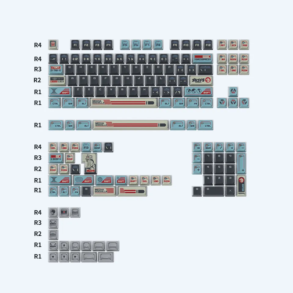 godzilla-mechagodzilla-keycap-set-tastaturkappen-157-wei image 1