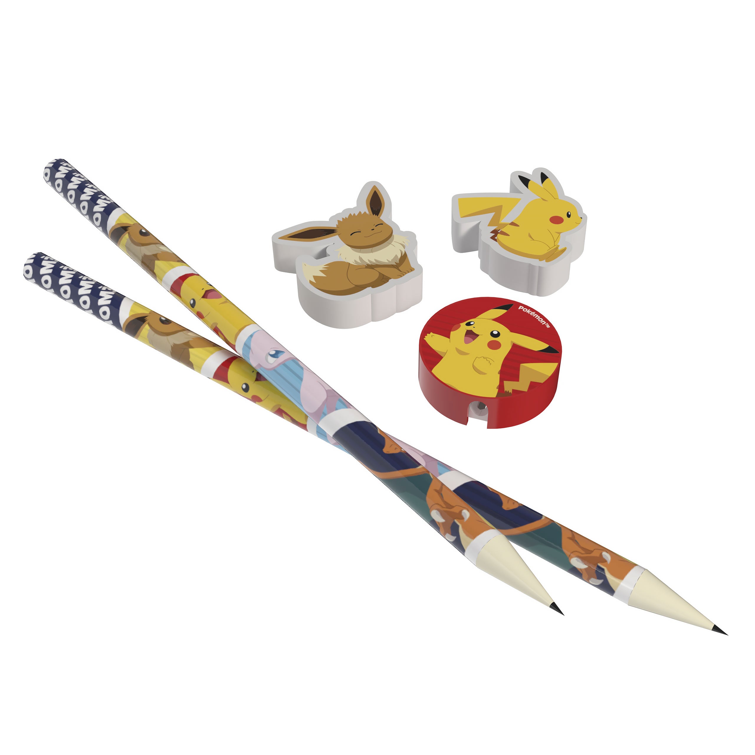 pok-mon-schreibset-bleistift-radiergummi-anspitzer-pikachu image 2