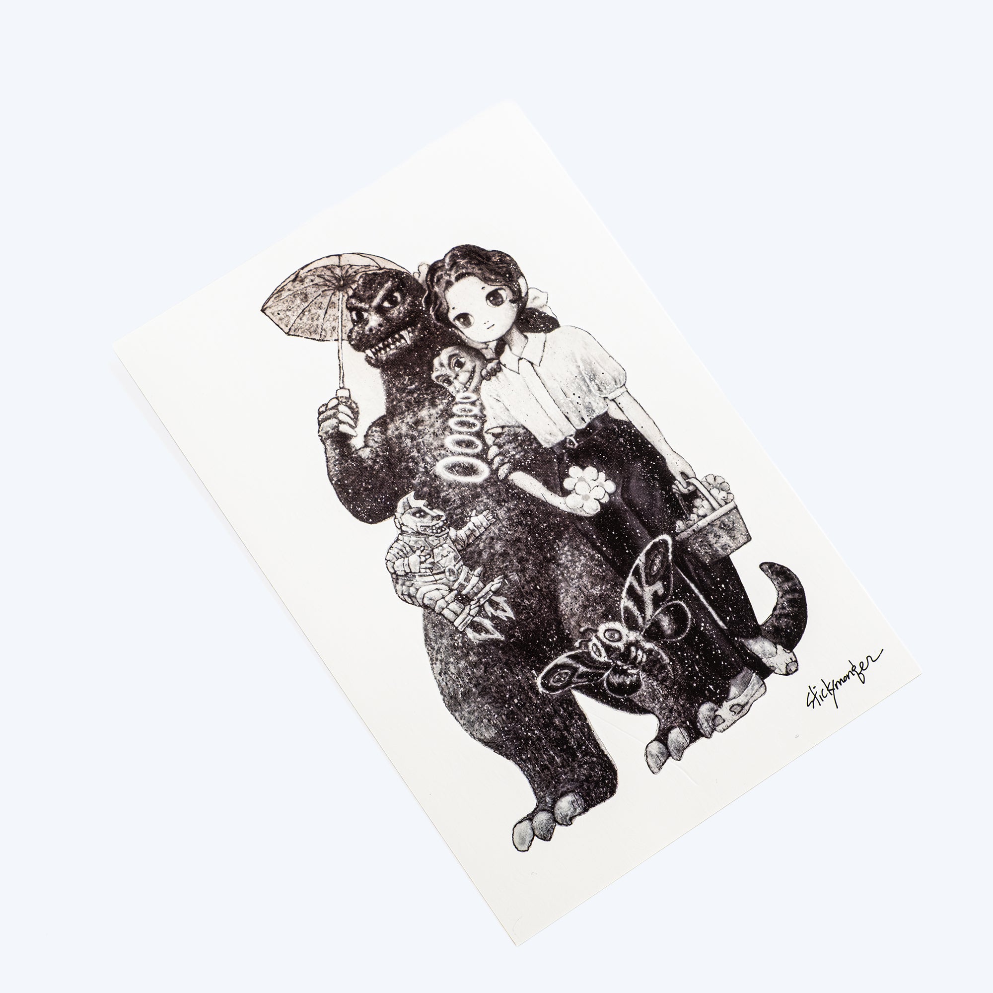 godzilla-home-games-stickymonger-art-postkarte-papier image 2