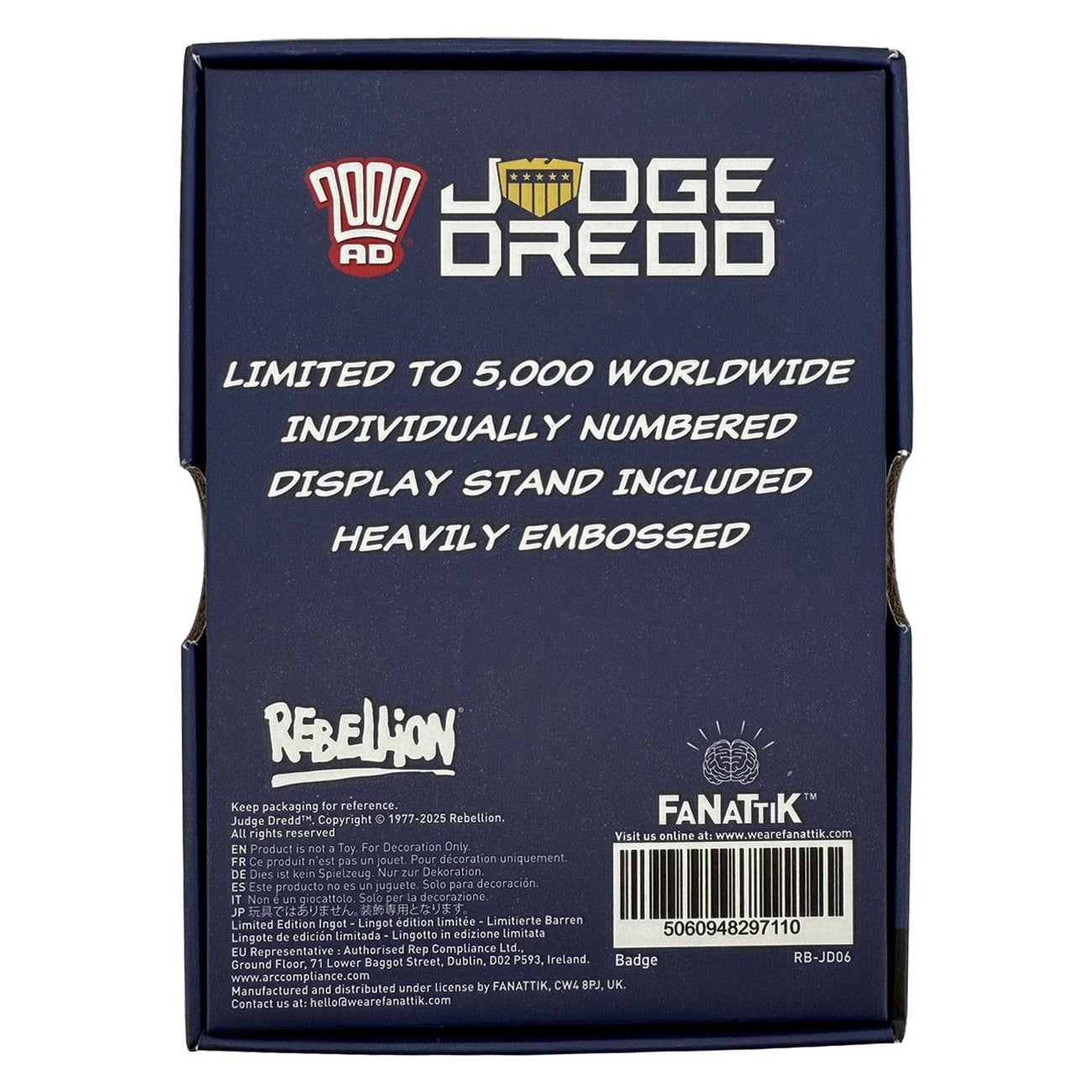 2000-ad-judge-dredd-badge-replik-metall-limited-edition image 5