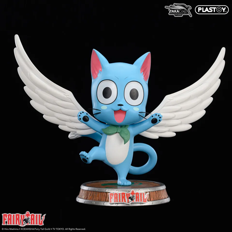 fairy-tail-happy-statue-50-cm-resin-figur-blaue-katze image 1